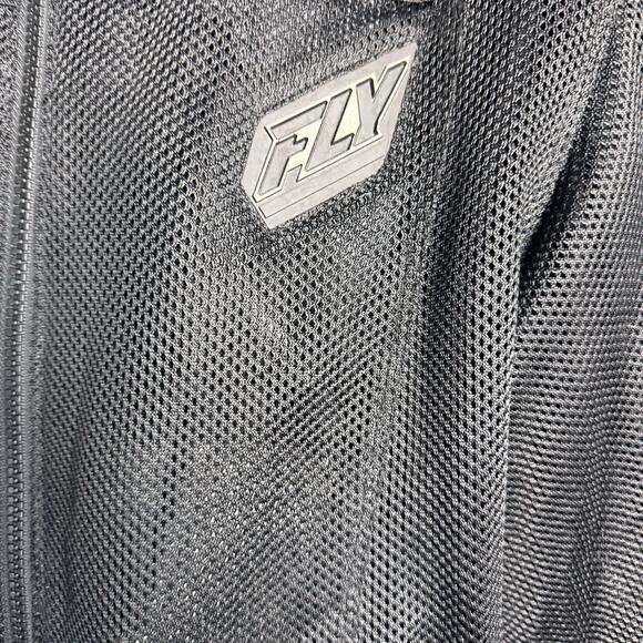 Fly Racing Fly Street Flux Air Black Mesh Padded Armor Zip Up Motorcycle Jacket - Picture 2 of 6